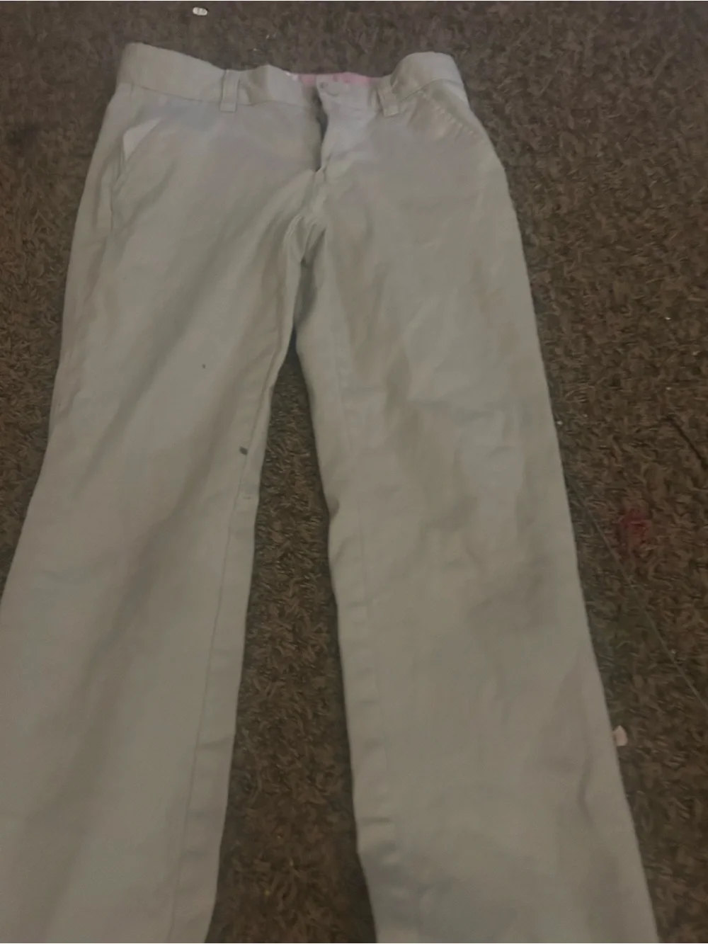 Khaki Straight Leg Pants
